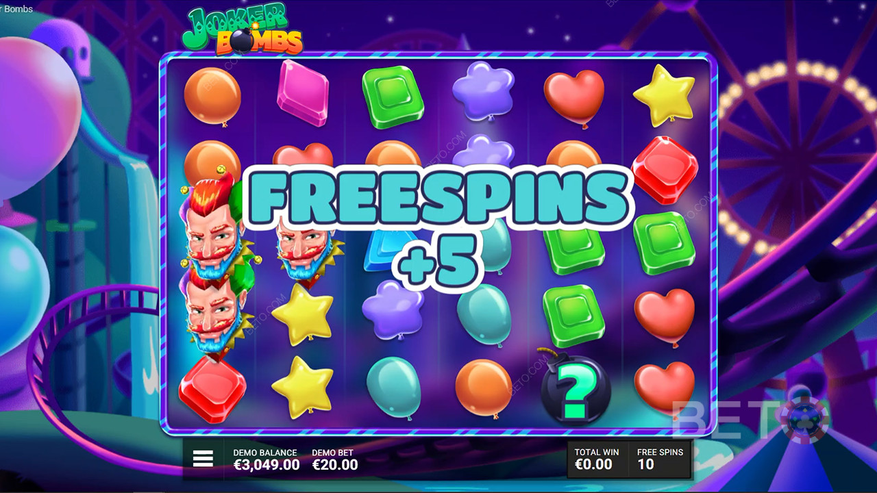 Приземлите три символа Free Spins, чтобы запустить пять дополнительных Free Spins