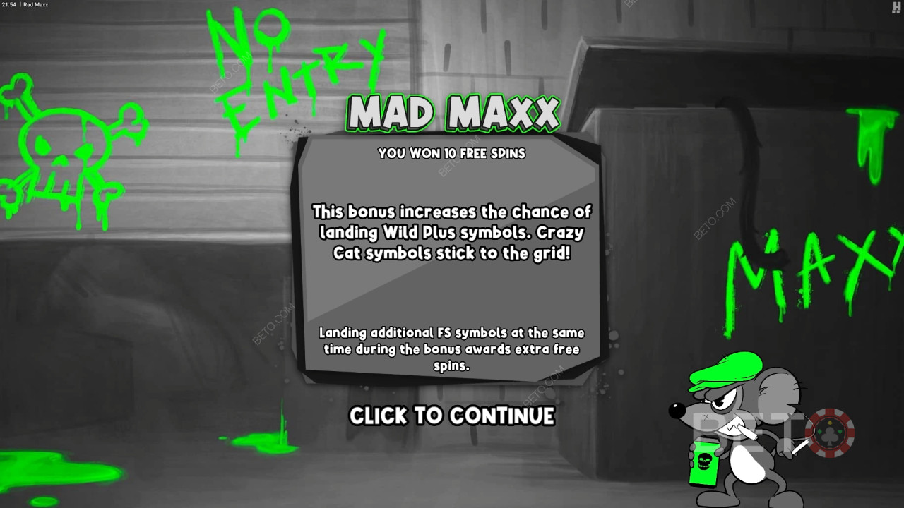 Бонусные функции, объясненные в Rad Maxx by Hacksaw Gaming