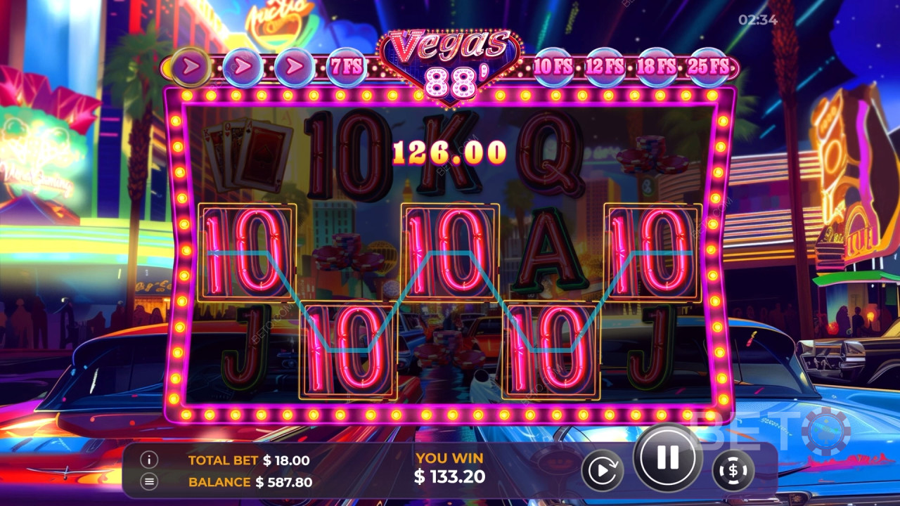 Бонусные функции в Vegas 88 от Vibra Gaming