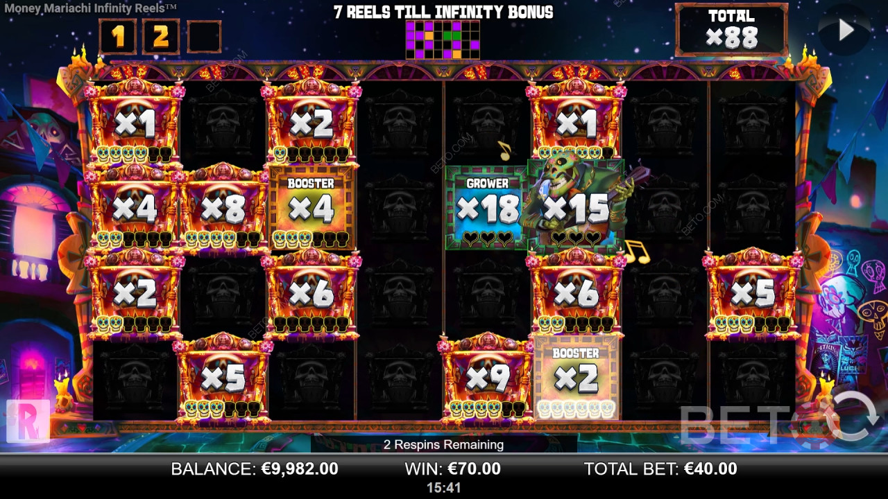 Бонусные функции, объясненные в Money Mariachi Fiesta Infinity Reels by Reel Play