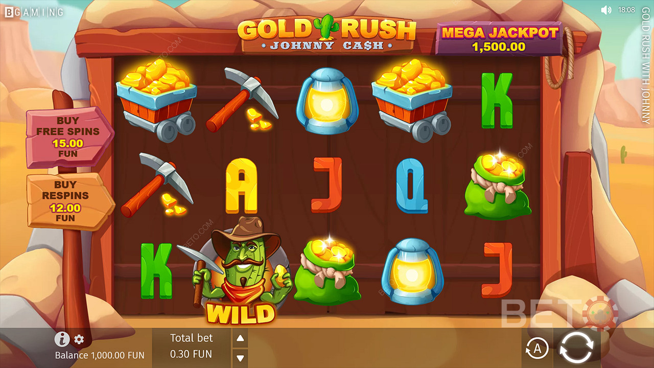 Непосредственно покупайте бонусы, которые вы хотите получить в игре казино Gold Rush With Johnny Cash.