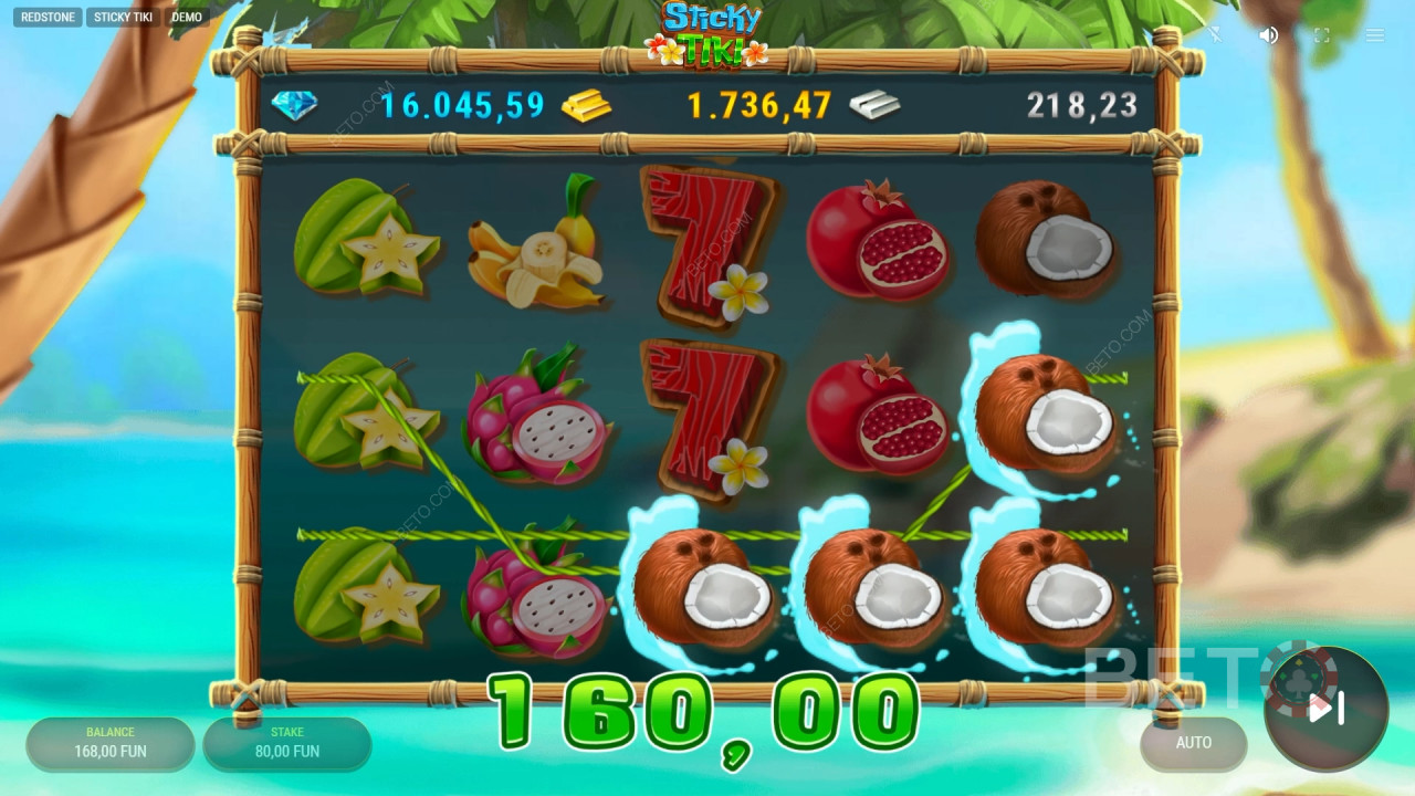 Бонусные функции в игре Sticky Tiki от Redstone