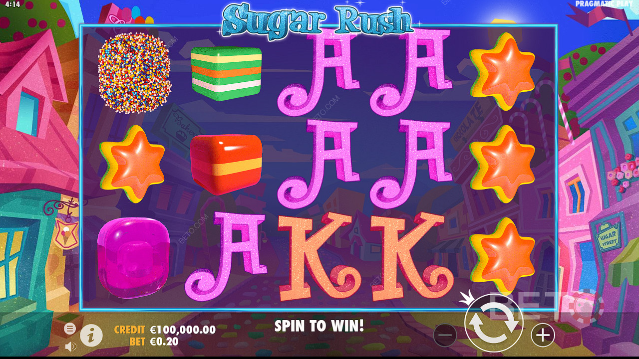 Насладитесь сладкой и красивой темой! Играйте в игровой автомат Sugar Rush сегодня на BETO!