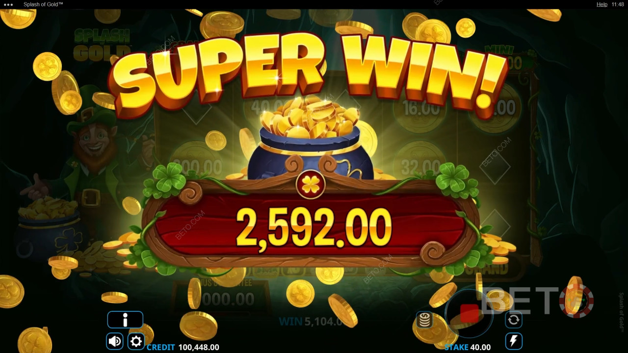 Бонусные функции, объясненные в Splash of Gold от Wishbone