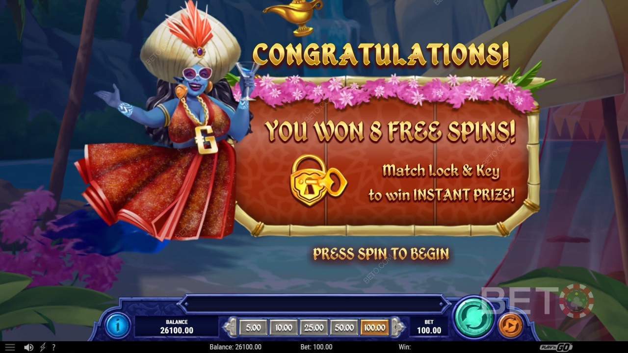 Выиграйте 1,234x вашу ставку в слоте 1001 Mystery Genie Fortunes!