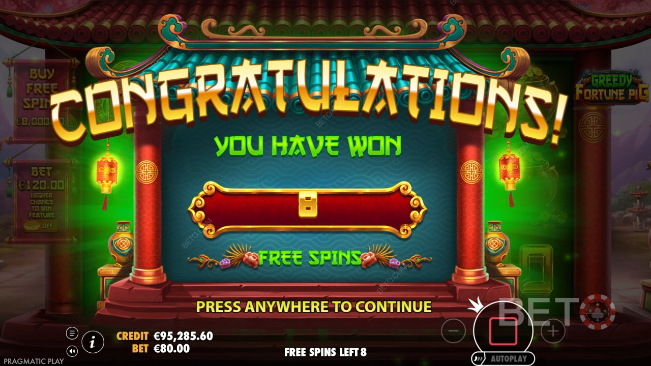 Выиграйте 8,888x вашу ставку в слоте Greedy Fortune Pig!
