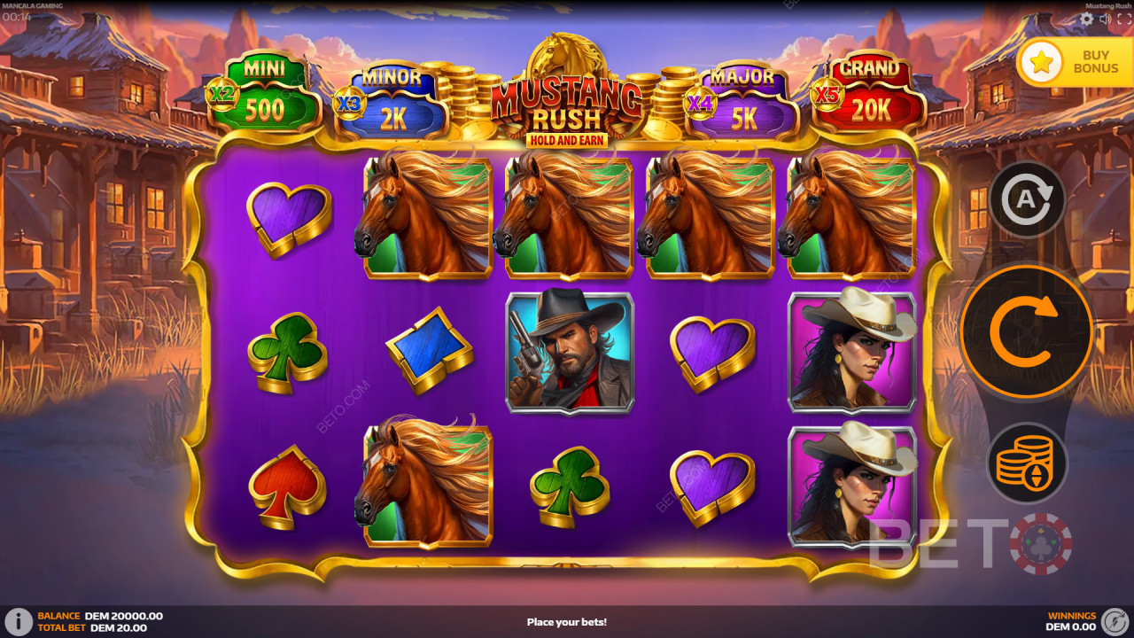 Как играть в Mustang Rush от Mancala Gaming