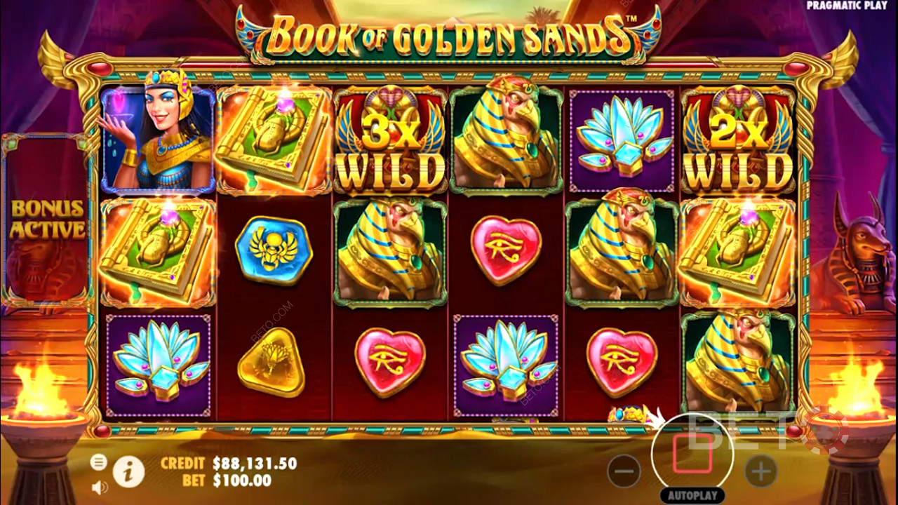 Множитель Wilds появляется в онлайн слоте Book of Golden Sands