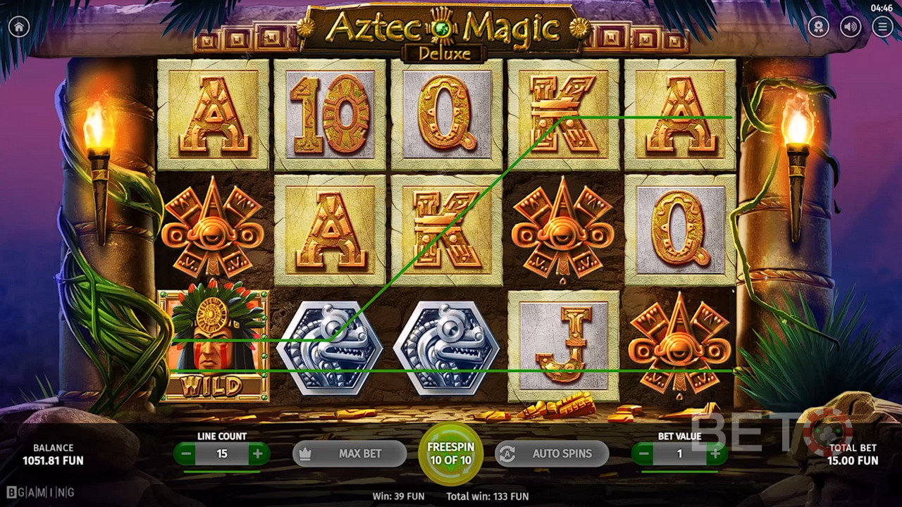 Ацтекский воин Wild поможет создать выигрыши в игре казино Aztec Magic Deluxe