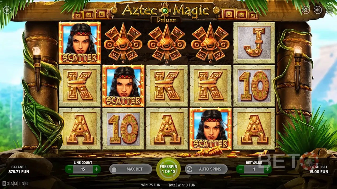 Геймплей игрового автомата Aztec Magic Deluxe
