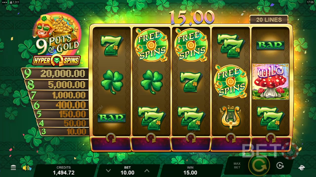 9 Pots of Gold Обзор HyperSpins от BETO Slots