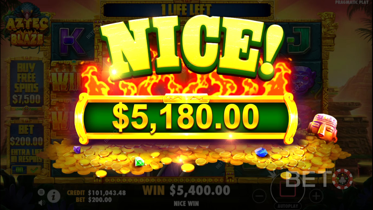 Выиграйте 2 000x вашу ставку в онлайн слоте Aztec Blaze!