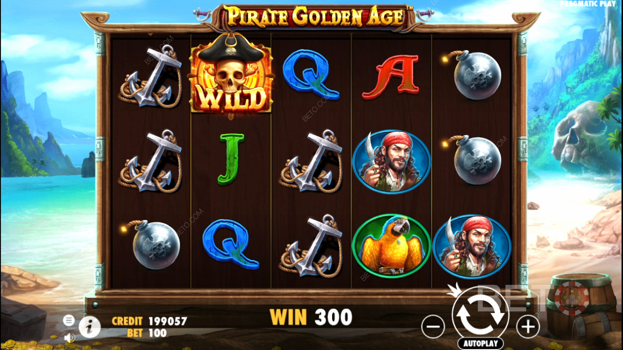 Даже обычные символы могут принести большие выплаты в слоте Pirate Golden Age