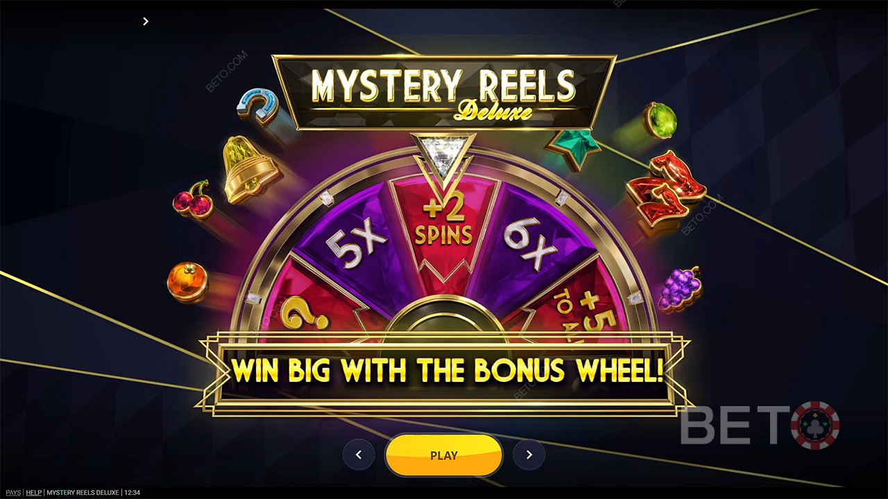 Вращайте бонусное колесо и выигрывайте крупные вознаграждения в слоте Mystery Reels Deluxe