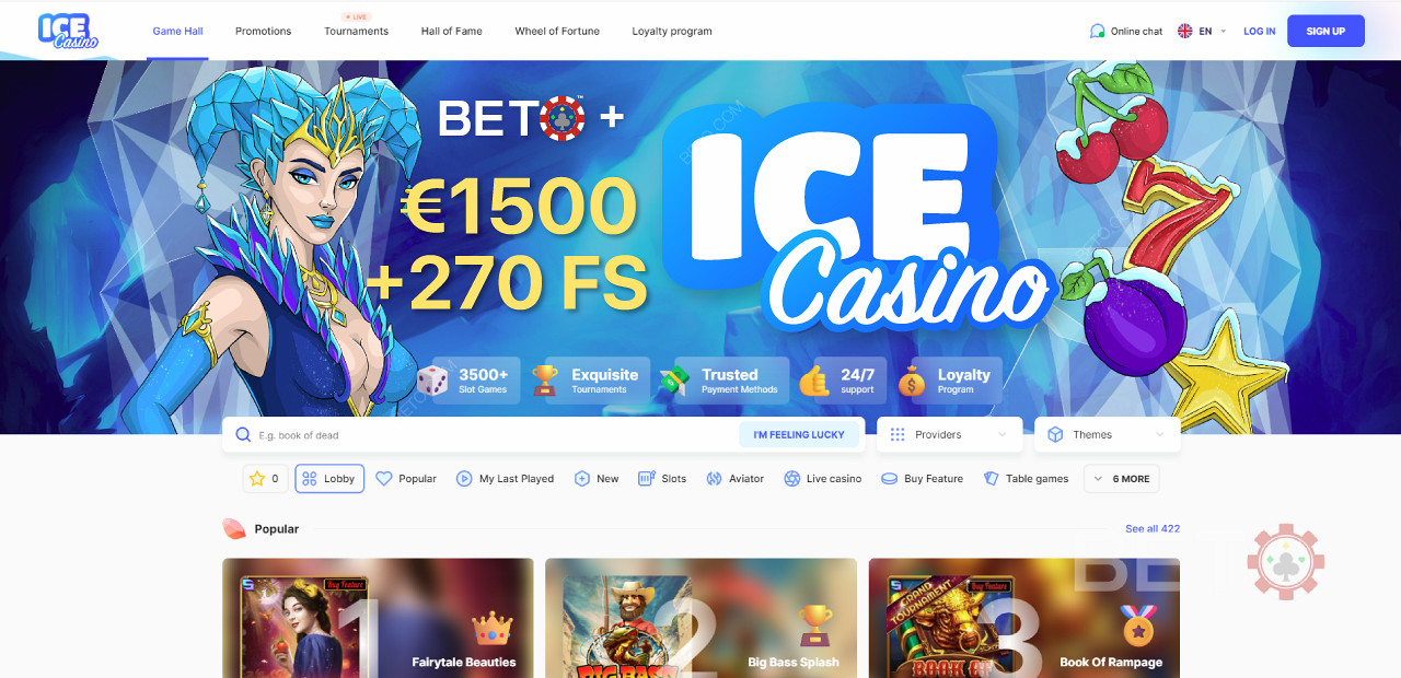 Навигация и интерфейс сайта ICE Casino удобны для пользователя