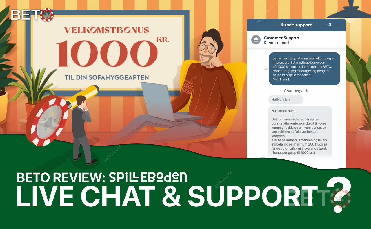 Служба поддержки клиентов Spilleboden - Live Chat