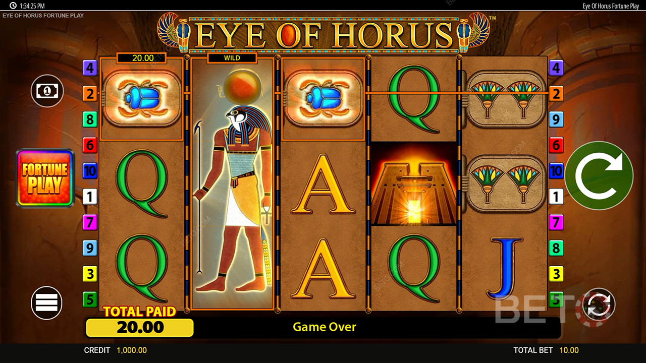 Выиграйте 50 000x вашу ставку в онлайн слоте Eye of Horus Fortune Play!