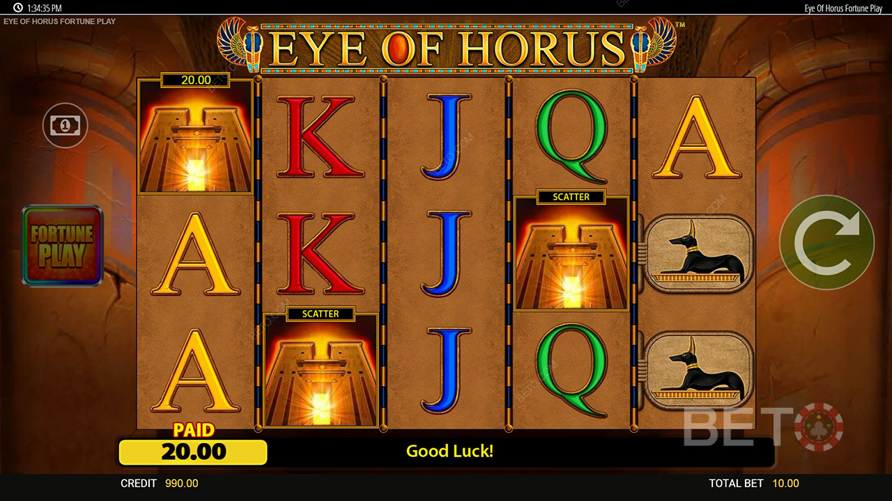 Вердикт для онлайн слота Eye of Horus Fortune Play