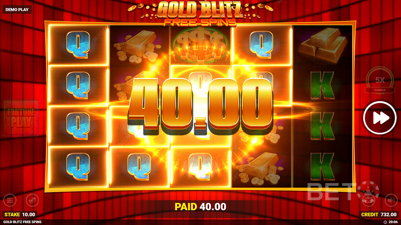 Выиграйте 50 000x вашу ставку в слоте Gold Blitz Free Spins!